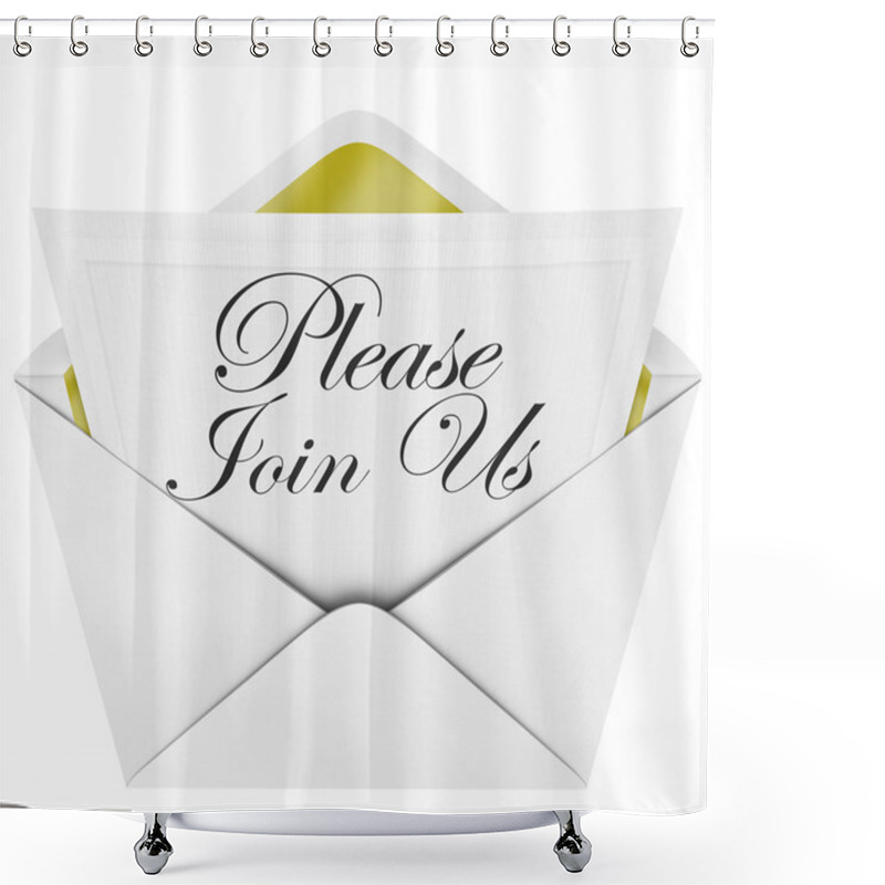 Personality  Please Join Us Official Invitation Envelope Note Shower Curtains