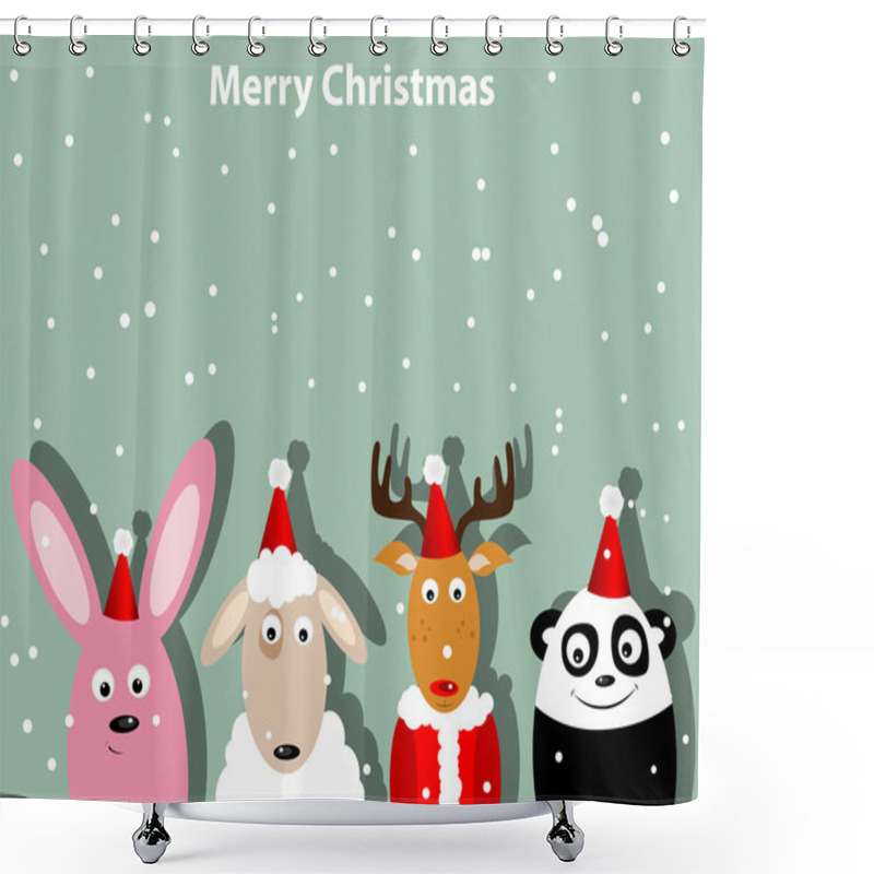 Personality  Christmas Card Shower Curtains