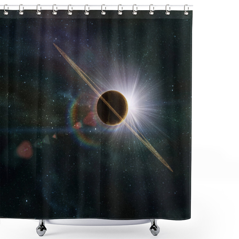 Personality  Planet With Rings Shower Curtains