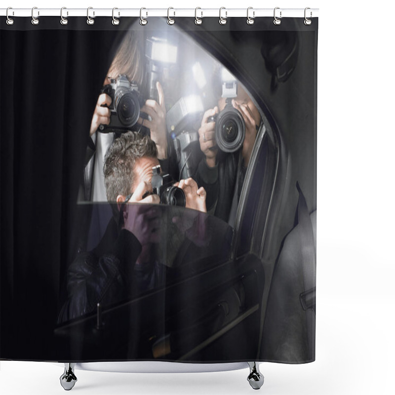 Personality  Paparazzi Photographers Near Car  Shower Curtains