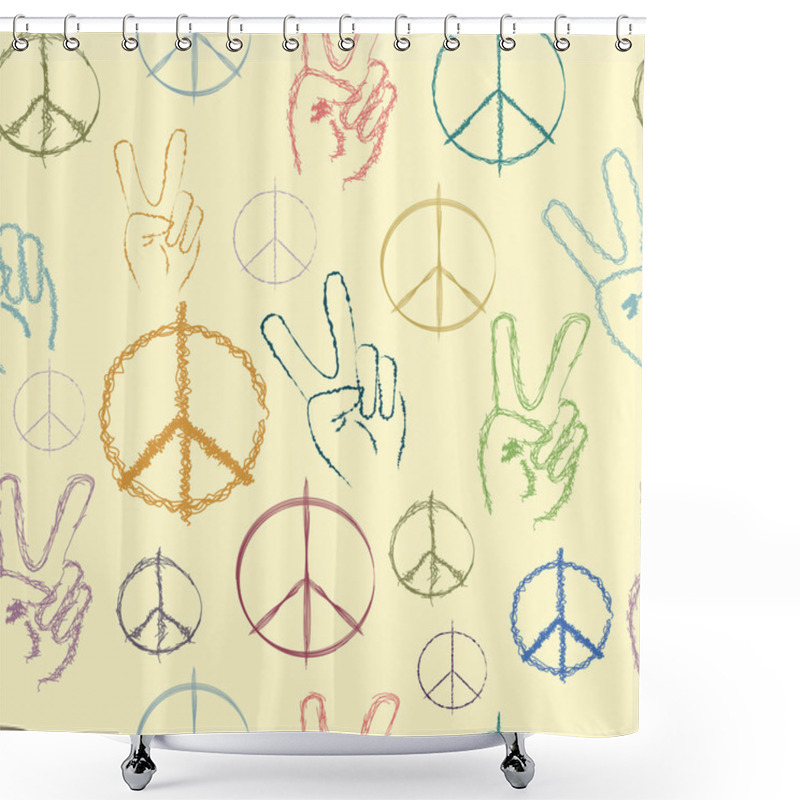 Personality  Peace Symbol Seamless Shower Curtains