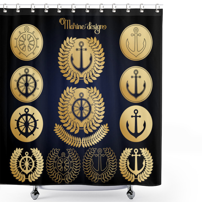 Personality  Graphic Nautical Emblem Shower Curtains