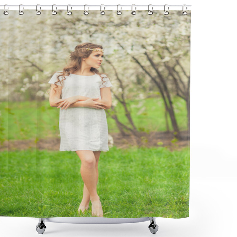 Personality  Beautiful Spring Girl  Shower Curtains