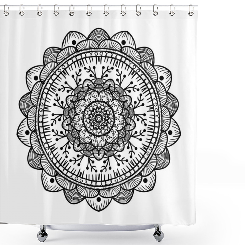 Personality  Mandala Line Template  Shower Curtains