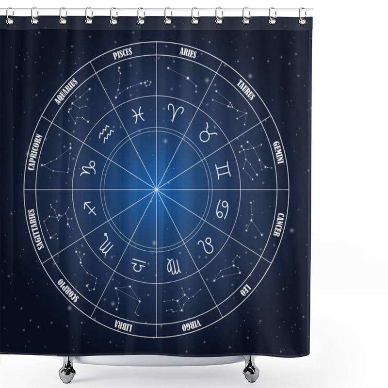 Personality  Zodiac Circle With Astrology  Shower Curtains