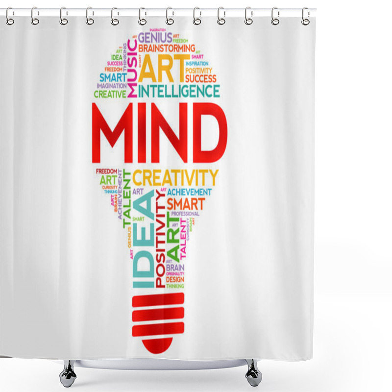 Personality  MIND Bulb Word Cloud Shower Curtains