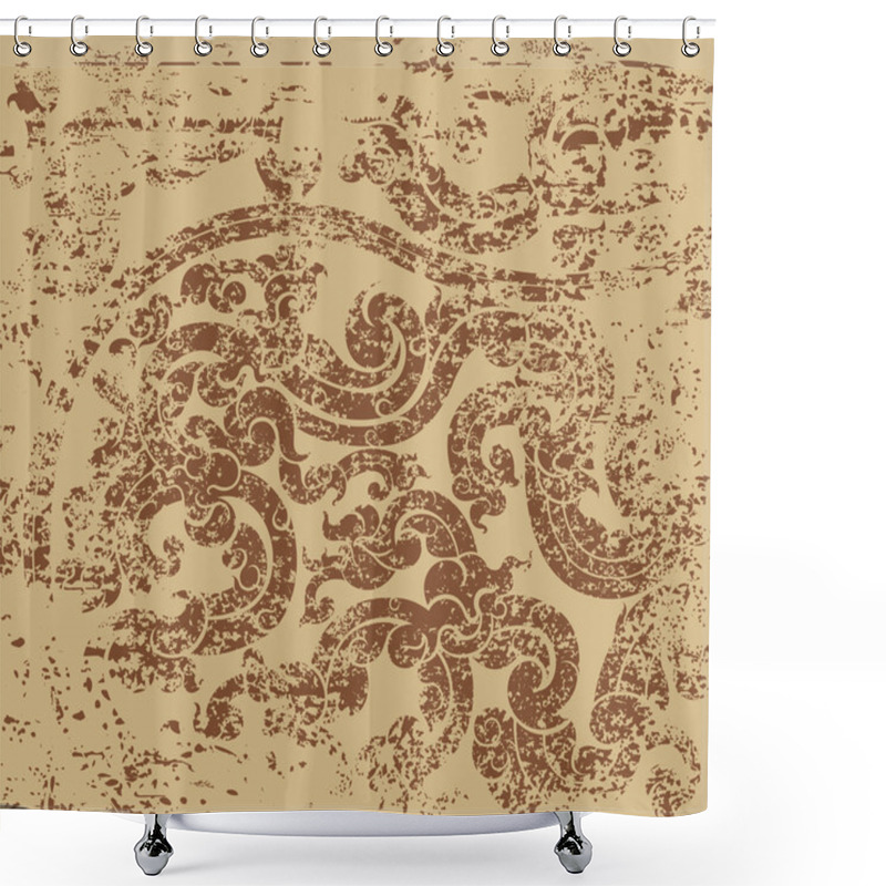 Personality  Brown Art Pattern Grunge Style Shower Curtains