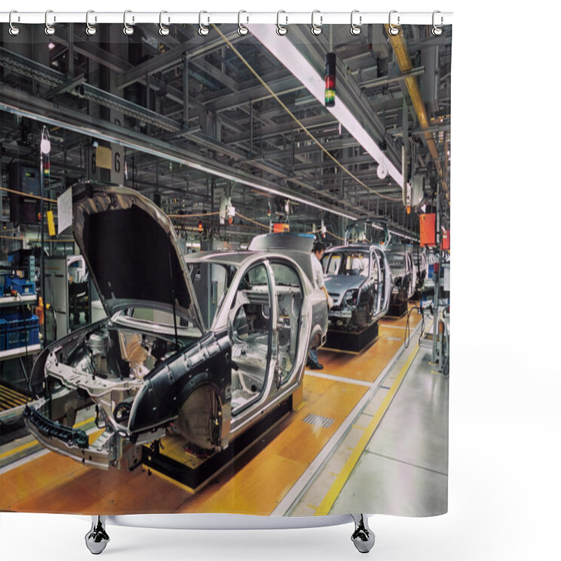 Personality  Car Production Line Shower Curtains