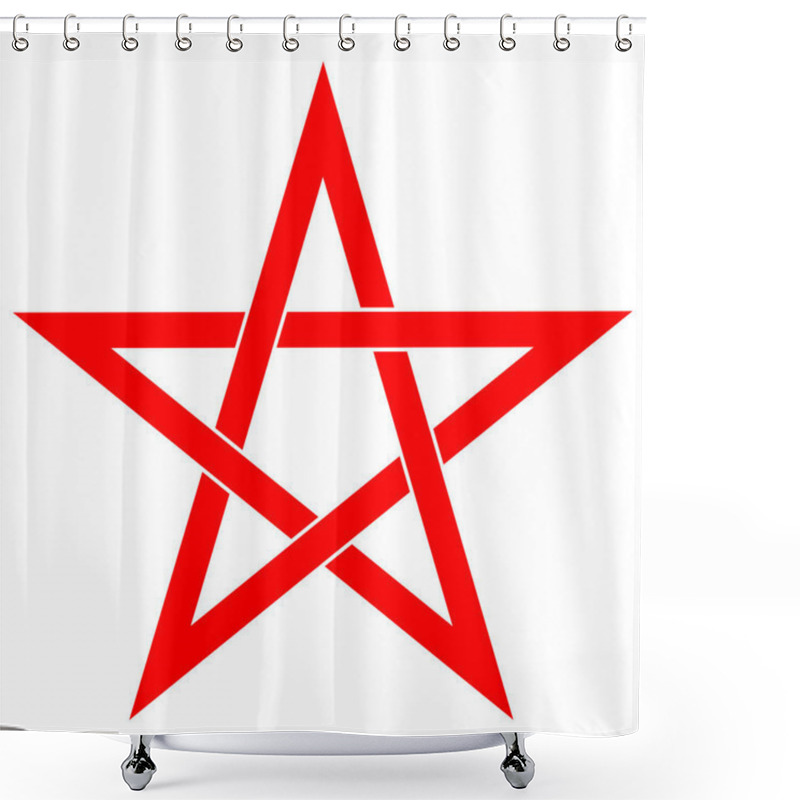 Personality  Pentagram Or Pentalpha Or Pentangle. Dot Work Ancient Pagan Symbol Of Five-pointed Star Isolated. Black Work, Flash Tattoo Or Print Design. Shower Curtains