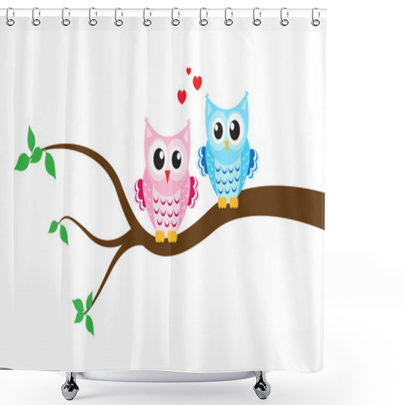 Personality  Cartoon Owl On A Tree Shower Curtains