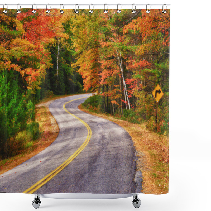 Personality  Winding Autumn Road Shower Curtains