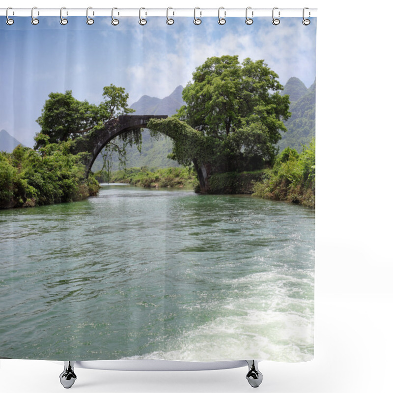 Personality  Old Stone Arch Bridge Shower Curtains