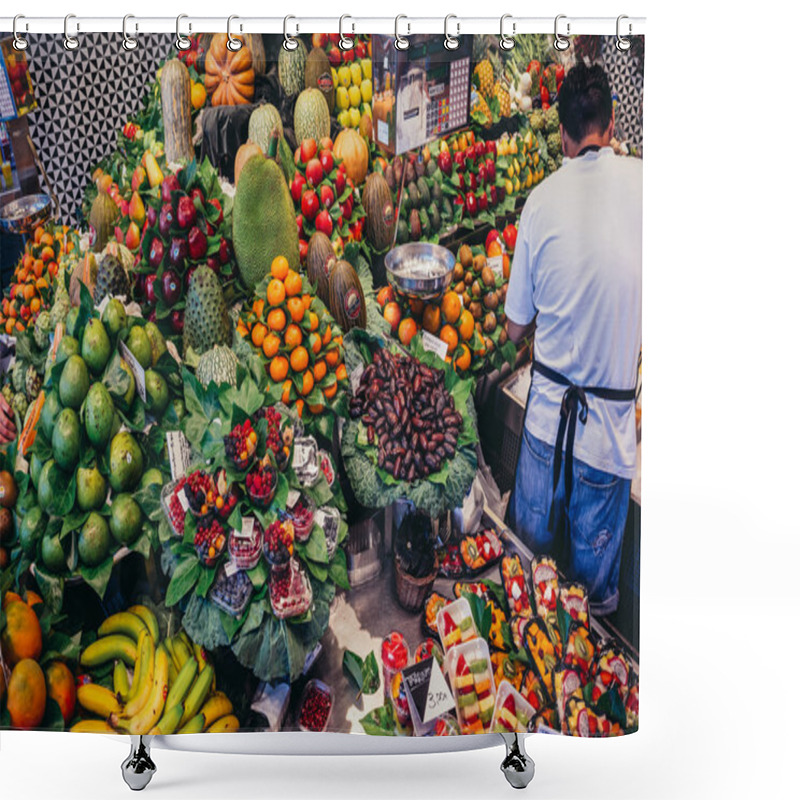 Personality  Market In Barcelona Shower Curtains