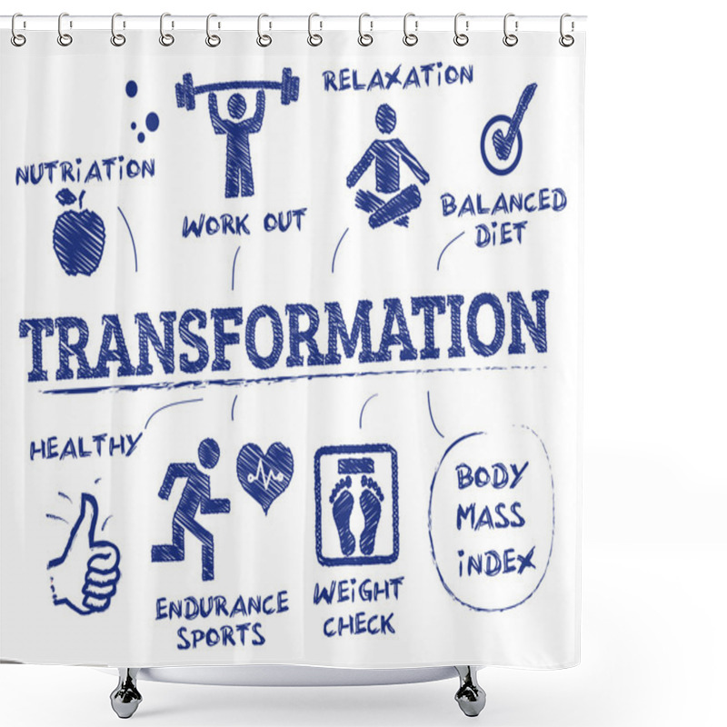 Personality  Body Transformation Concept Shower Curtains