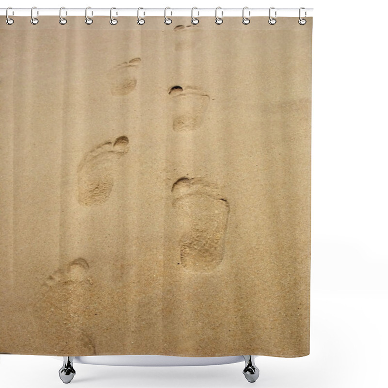 Personality  Footprints In Sand Shower Curtains