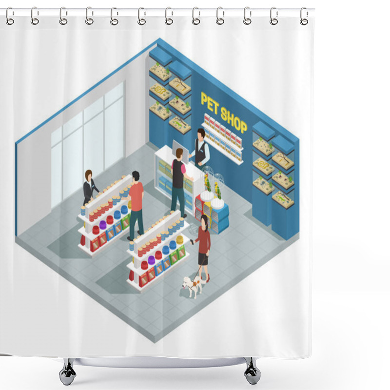 Personality  Pet Shop Composition Shower Curtains