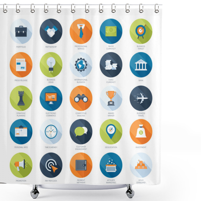 Personality  Business Icons Shower Curtains