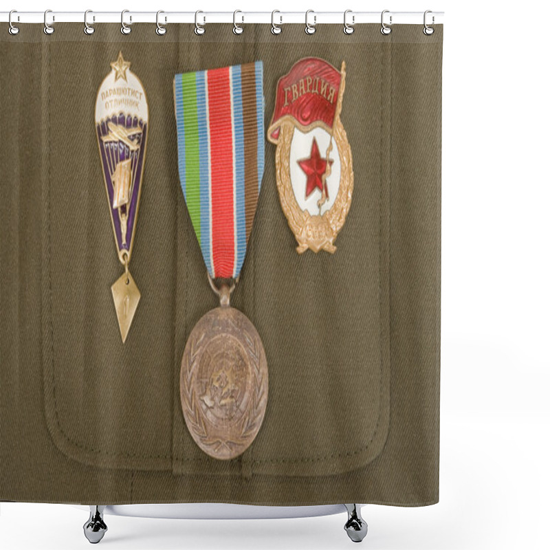 Personality  Russian Military Badges Shower Curtains