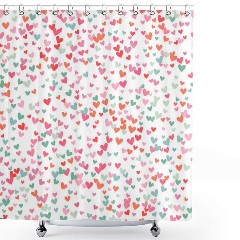 Personality  Romantic Pink And Blue Heart Pattern. Vector Illustration Shower Curtains