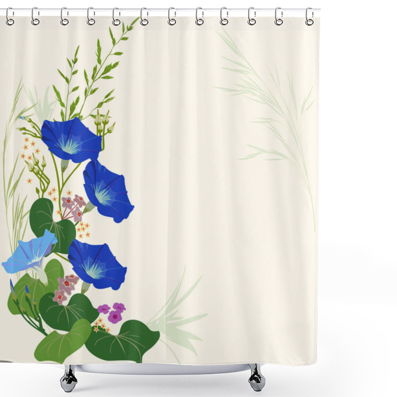 Personality  Bouquet Of Bindweed Flowers And Wild Herbs Shower Curtains