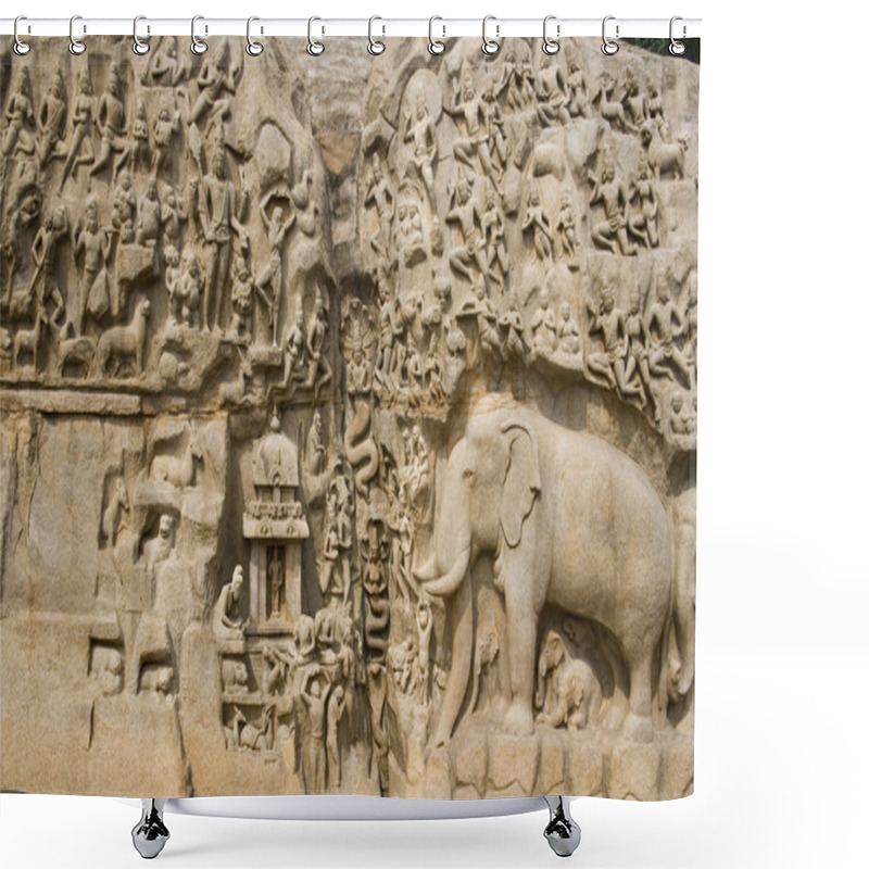 Personality  Arjunas Penance - Mahabalipuram - India Shower Curtains