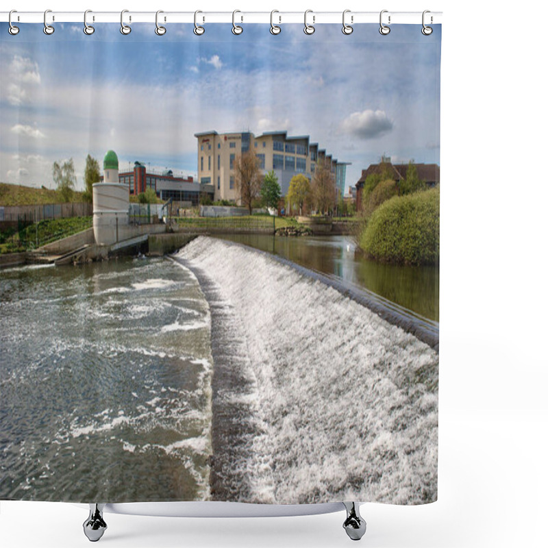 Personality  Weir Across The River Derwent In Derby, England, UK Shower Curtains