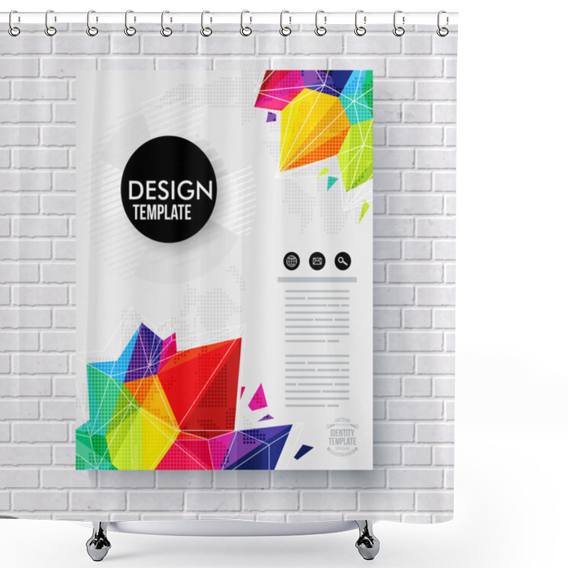 Personality  Stylish Business Design Template On A Brick Wall Shower Curtains