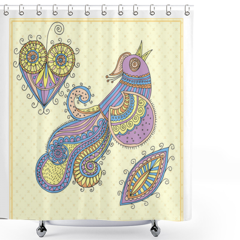 Personality  Fire-bird, Vector Illustration Shower Curtains