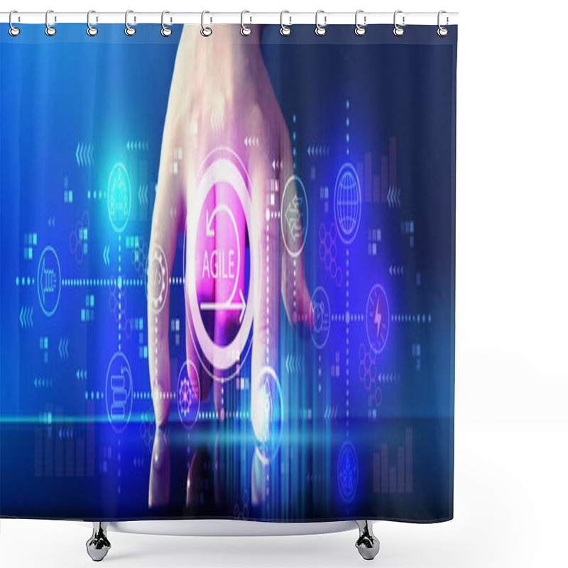 Personality  Agile Concept With Tablet Computer Shower Curtains