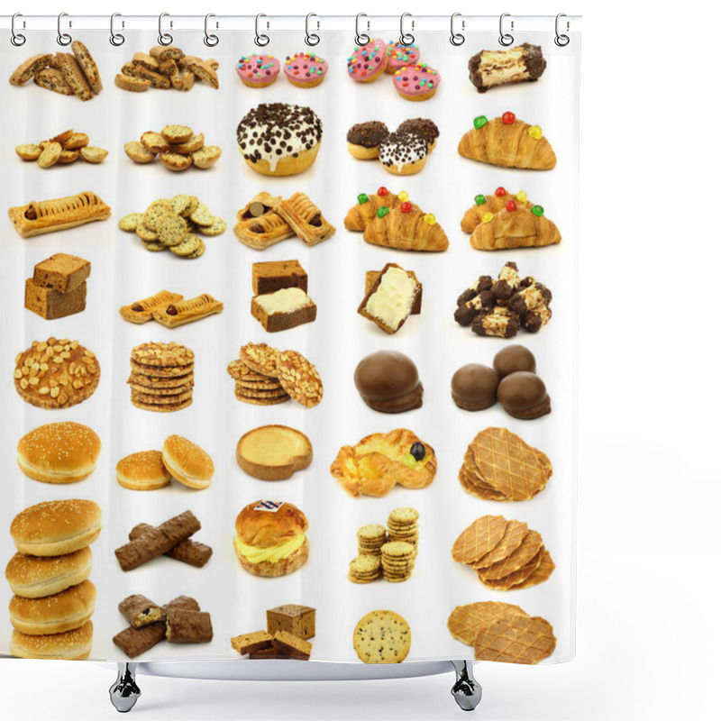 Personality  Collection Of Freshly Baked Pastry Shower Curtains