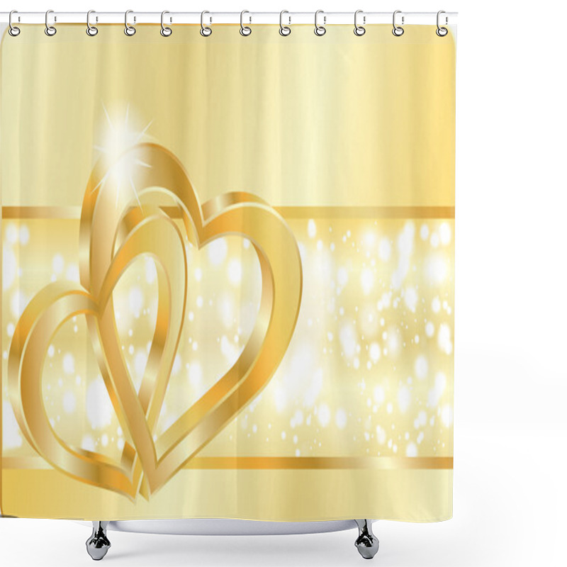 Personality  Wedding Heart Rings, Vector Illustration Shower Curtains