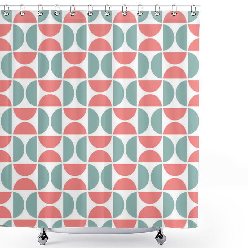 Personality  Seamless Abstract Geometric Round Curve Intersect Check Pattern Background. Shower Curtains