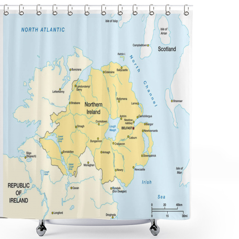 Personality  Simple Map Of Northern Ireland And The Northern Part Of The Republic Of Ireland Shower Curtains