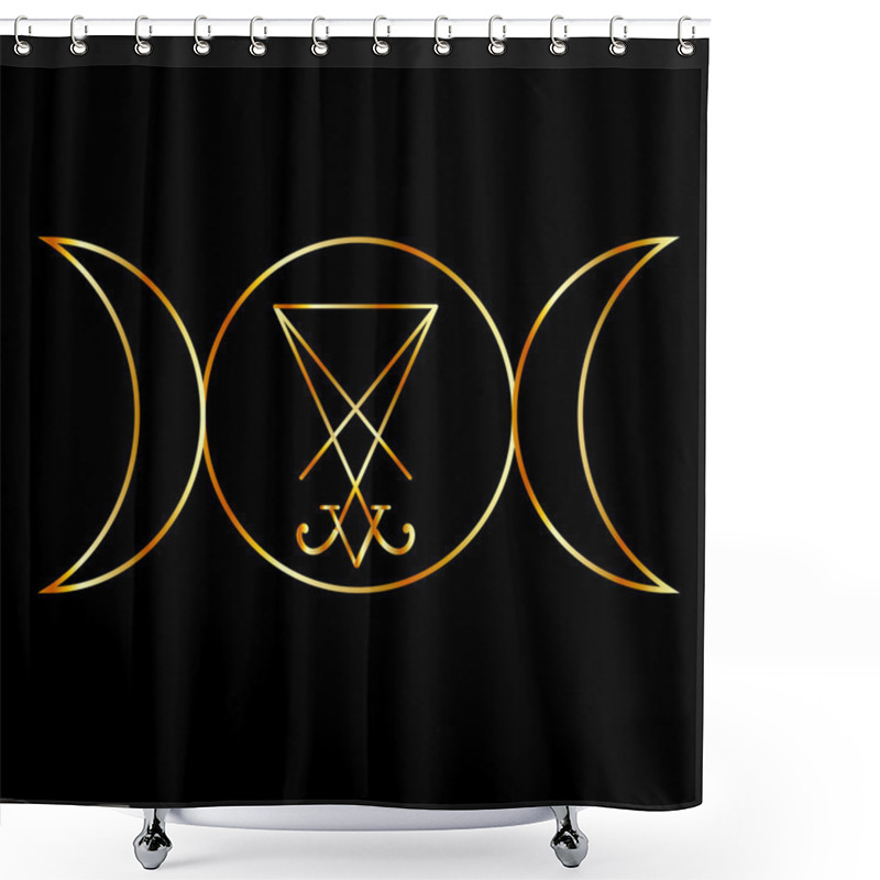 Personality  Wiccan Symbol, Triple Goddess With Sigil Of Lucifer Shower Curtains