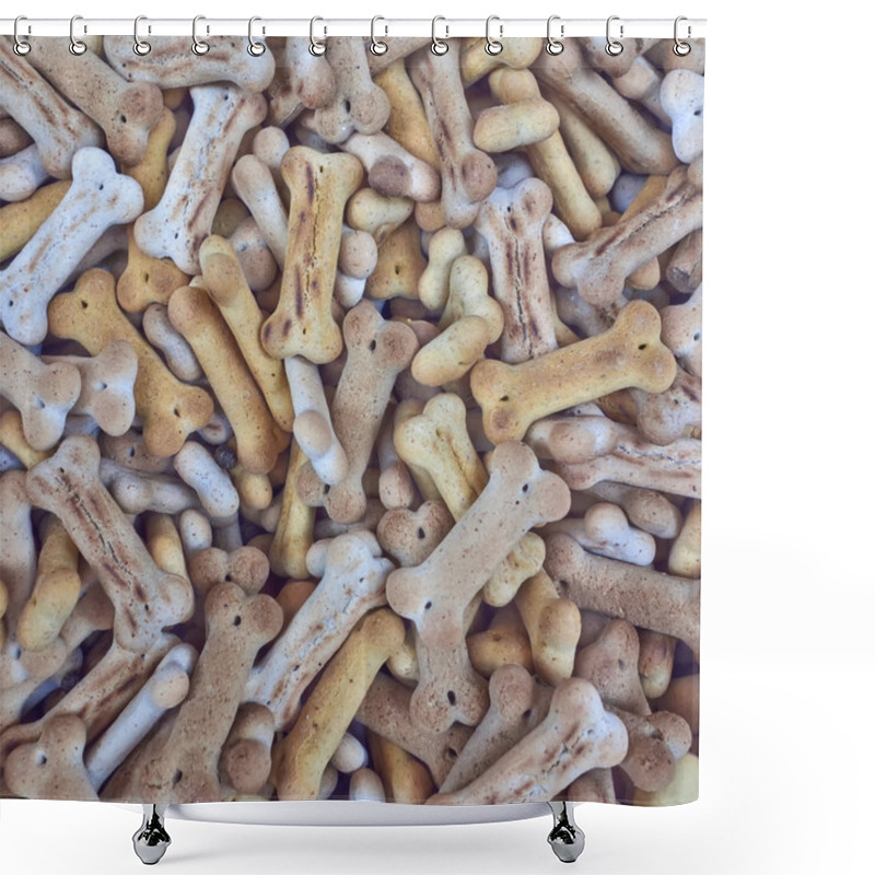 Personality  Bone Shaped Pet Food Closeup Shower Curtains