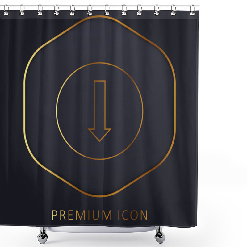 Personality  Arrow Pointing To Down Golden Line Premium Logo Or Icon Shower Curtains