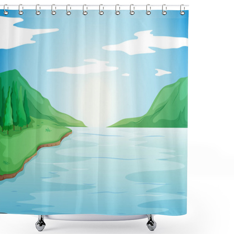 Personality  River Shower Curtains