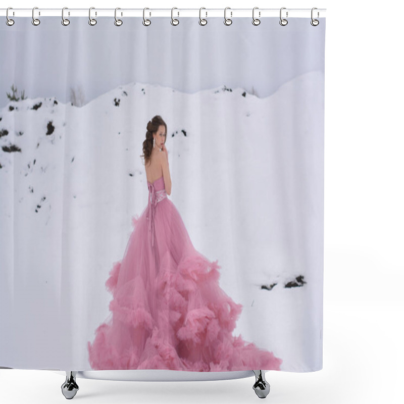 Personality  Beautiful Model In The Snow Shower Curtains