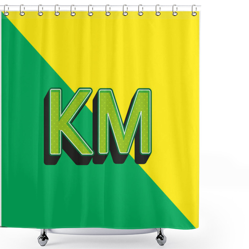 Personality  Bosnia Herzegovina Convertible Marka Currency Symbol Green And Yellow Modern 3d Vector Icon Logo Shower Curtains