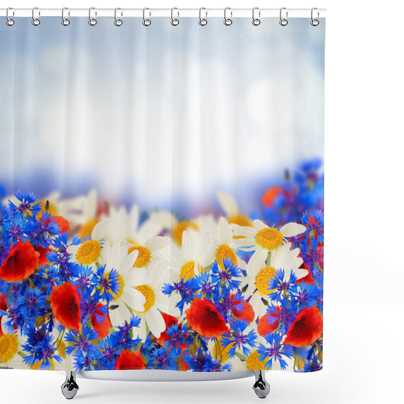 Personality  Poppy And Cornflower Shower Curtains