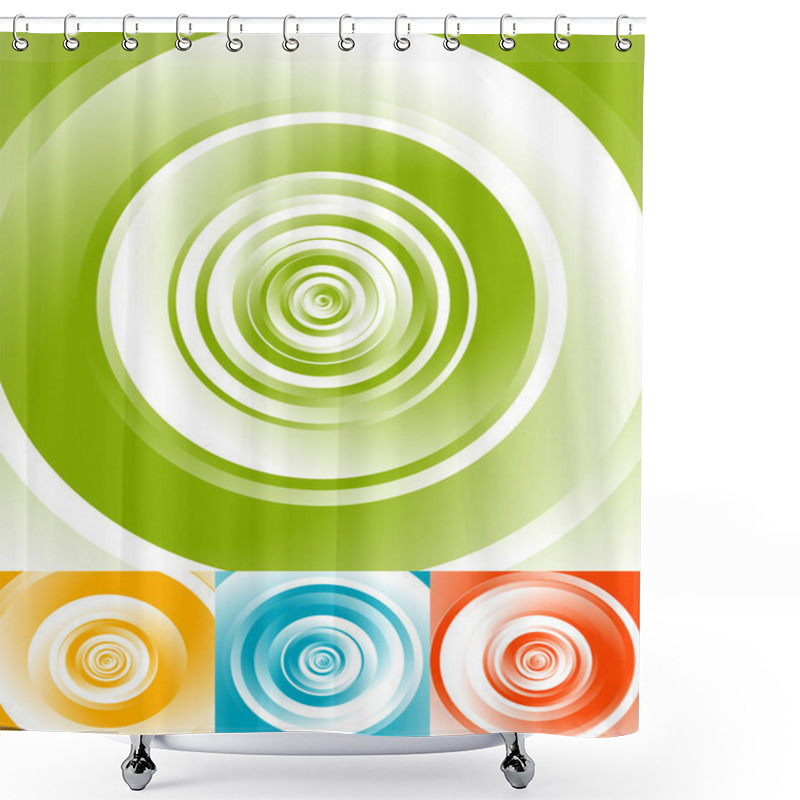 Personality  Radial Circles Abstract Backgrounds Shower Curtains