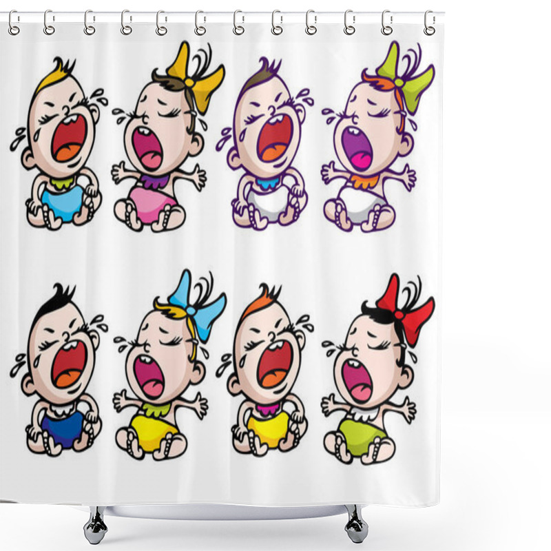 Personality  Little Cry Baby Shower Curtains