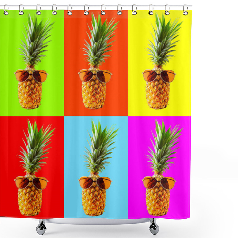 Personality  Retro Design Tropical Style Concept.Pattern With Hipster Pineapp Shower Curtains