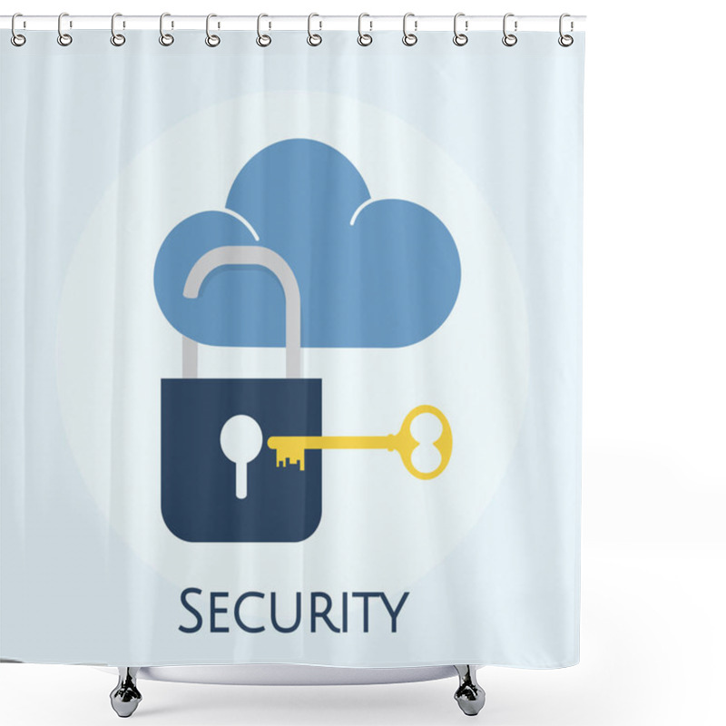 Personality  Illustration Of Cloud Security Concept Shower Curtains