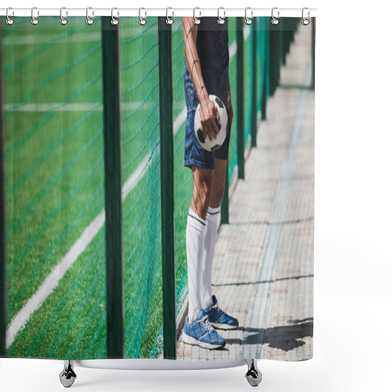 Personality  Soccer Player With Ball Shower Curtains