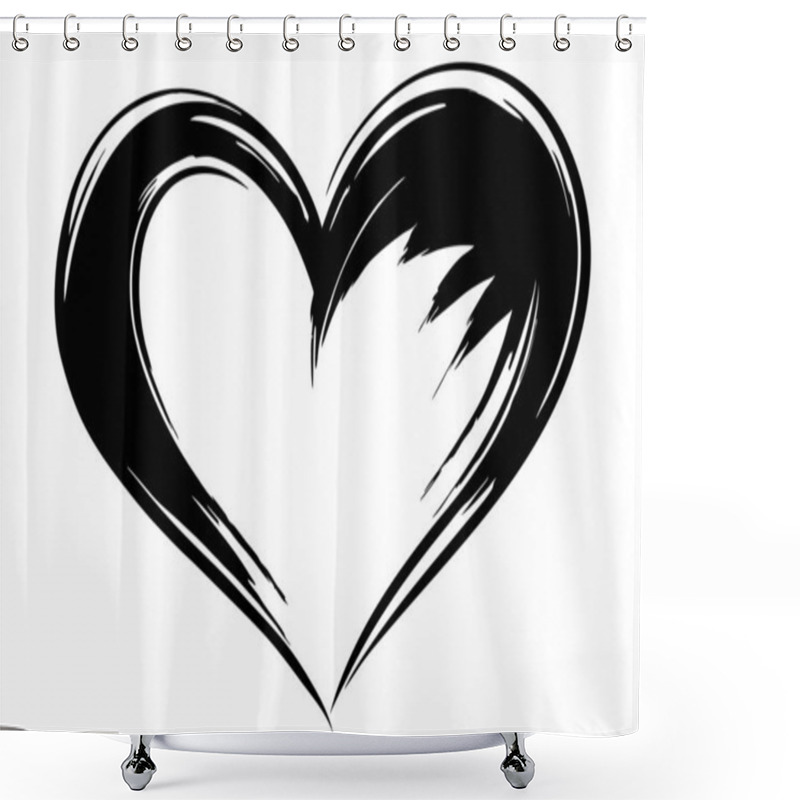 Personality  Vibrant Abstract Heart With Dynamic Shapes And Energy Shower Curtains