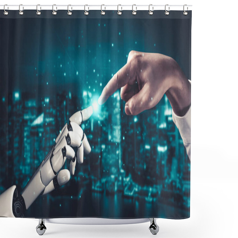 Personality  Future Artificial Intelligence And Machine Learning For AI Droid Robot Or Cyborg Shower Curtains