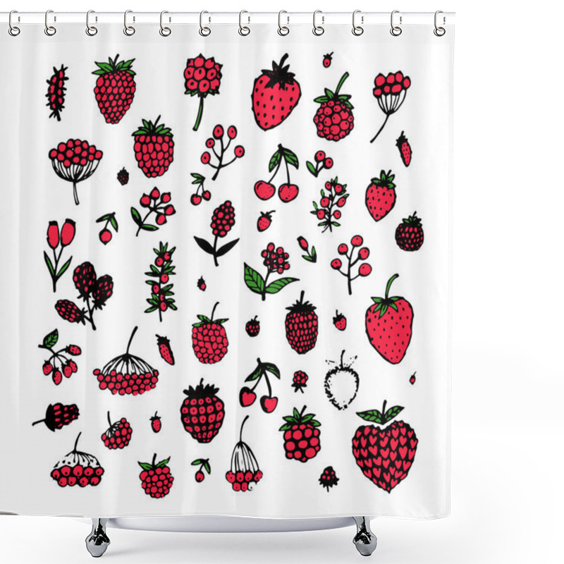 Personality  Berries Collection, Sketch For Your Design Shower Curtains