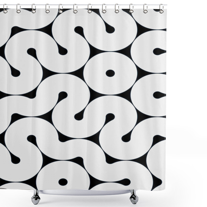 Personality  Colorful Tile With Wavy And Curved Lines, Connection Art Background Design Illustration  Shower Curtains