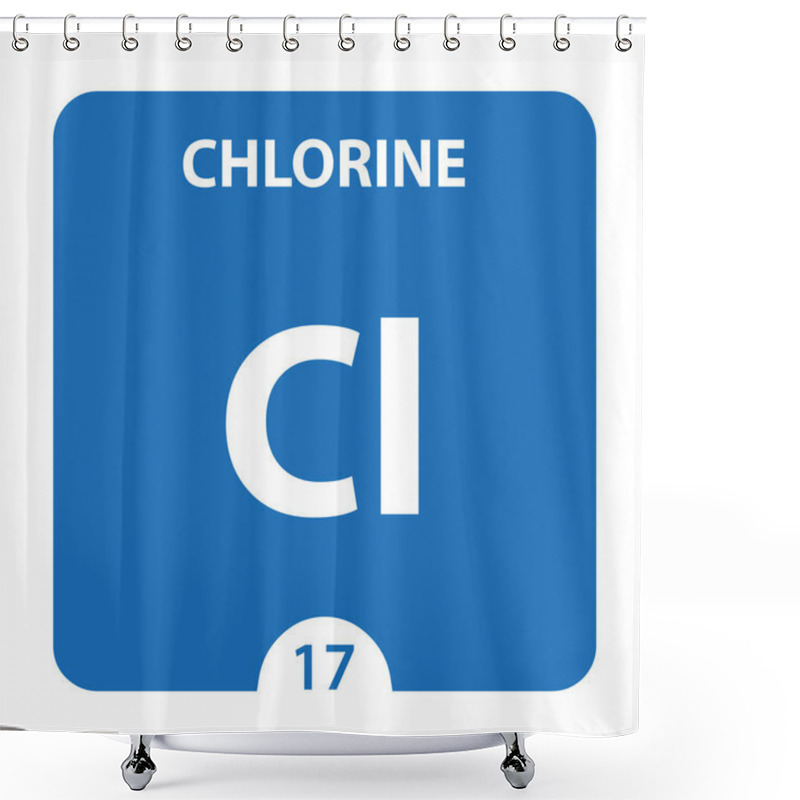 Personality  Chlorine Chemical 17 Element Of Periodic Table. Molecule And Com Shower Curtains